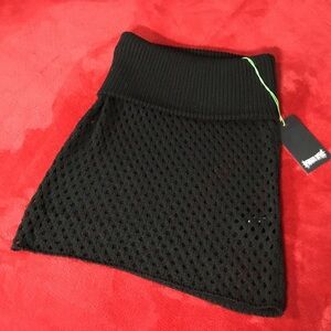 Dolls Kill Black Mesh Knit Skirt